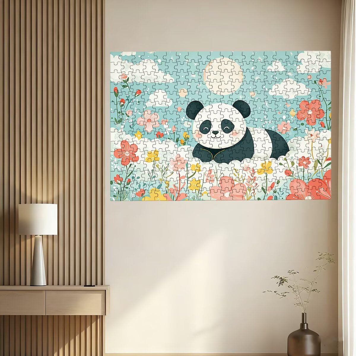 Puzzle 2000 sztuk dla dorosłych kwiat, Panda Puzzle 2000 sztuk dla dorosłych, drewniane puzzle z pudełkiem na prezent rozmiar 99x70cm, wyzwanie puzzle dla całej rodziny, prezent dla kobiety-1498