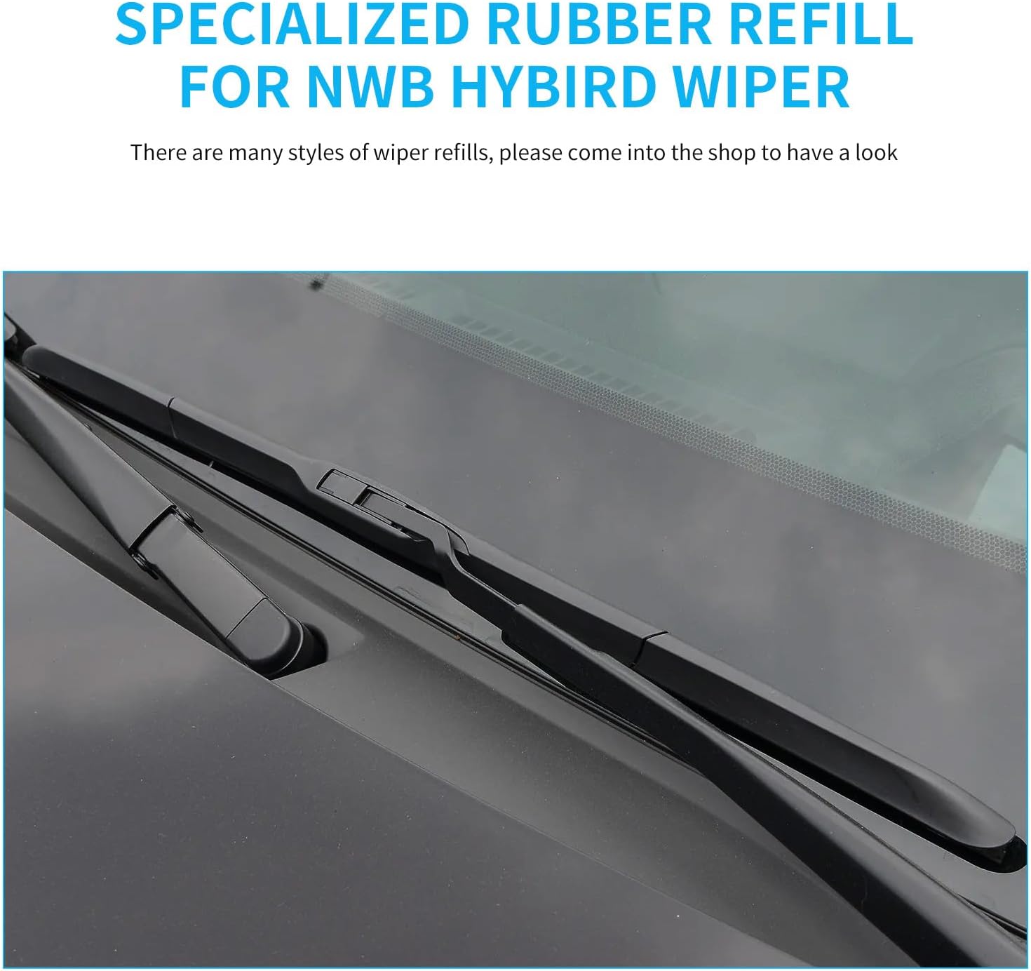28 Inch Wiper Blade Refill, 4 PCs Windshield Wiper Refill Replacement for NWB Hybird Windshield Wiper Baldes Rubber Strip, Easy to Install 4PCS