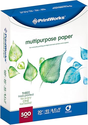 Printworks Papel multiusos 20 libras 92 brillantes 500 hojas 85 x 11 pulgadas 00006
