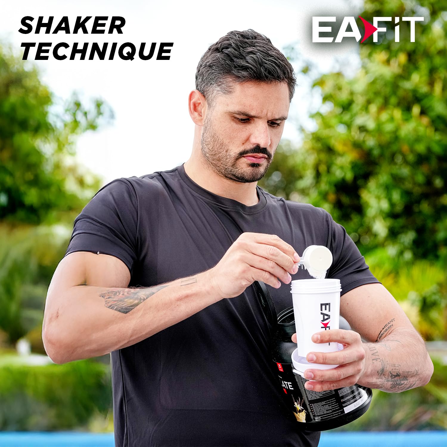 Proteine In Polvere + Shaker Proteine Blanco - Pure Whey Cioccolato alla Nocciola 850 g - shaker bianco con miscelatore in acciaio - EAFIT