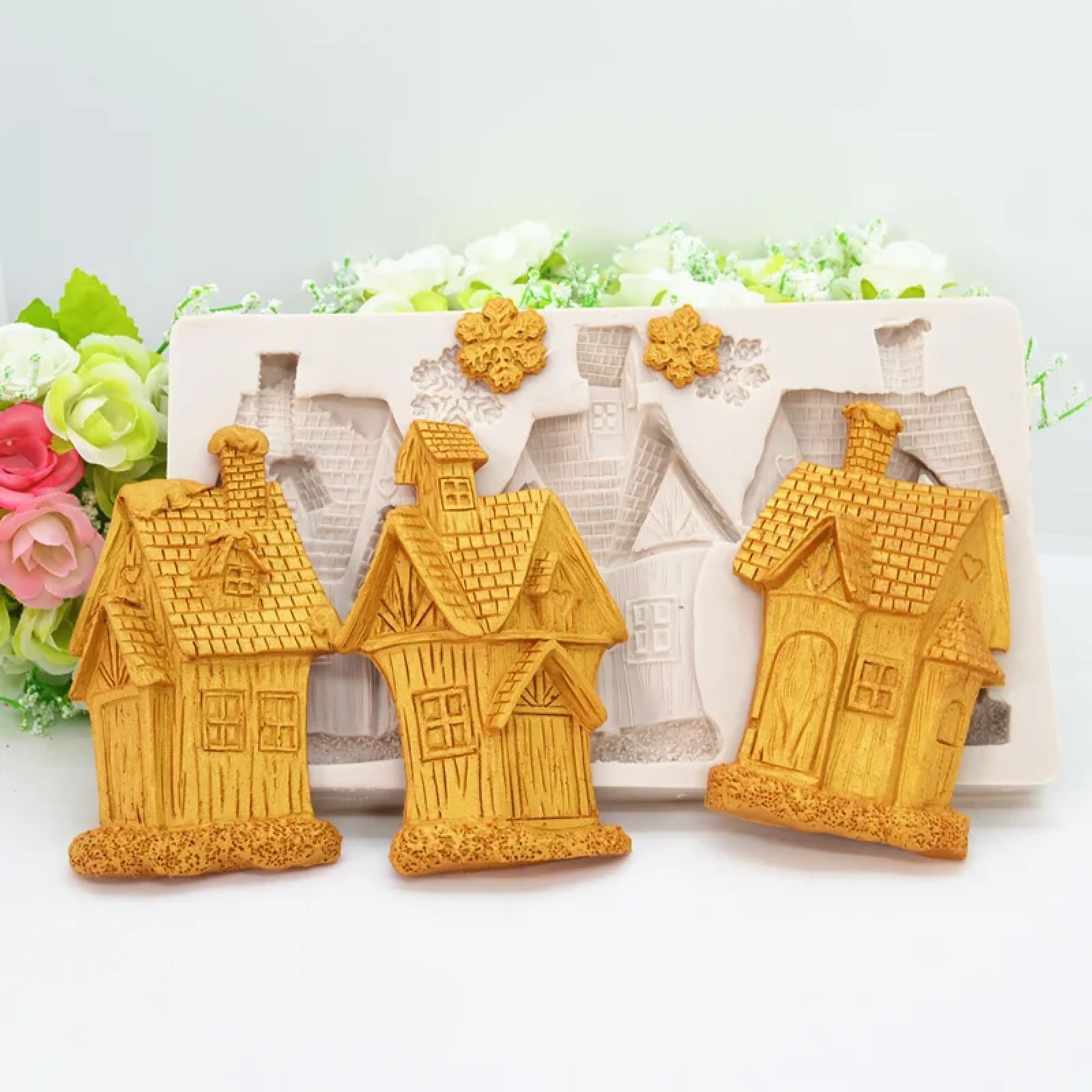 Moldes de silicona para manualidades, molde para tartas, 20,5 x 11,8 x 2 cm, molde de silicona de resina para decoración de postres, decoración de encaje, pasteles de chocolate, fondant