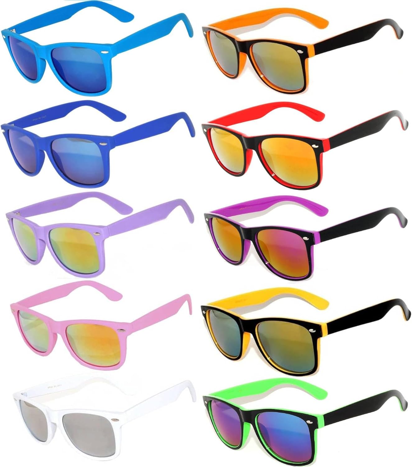 OWL Retro Vintage Sunglasses Colorful Mirror Lens Matte Frame 3,5,6,10,12,14 Pairs
