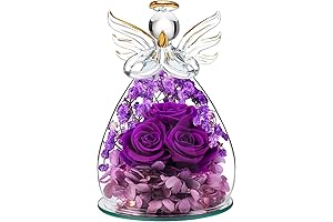 Preserved Enchanted Angel Figurine with Rose Gift