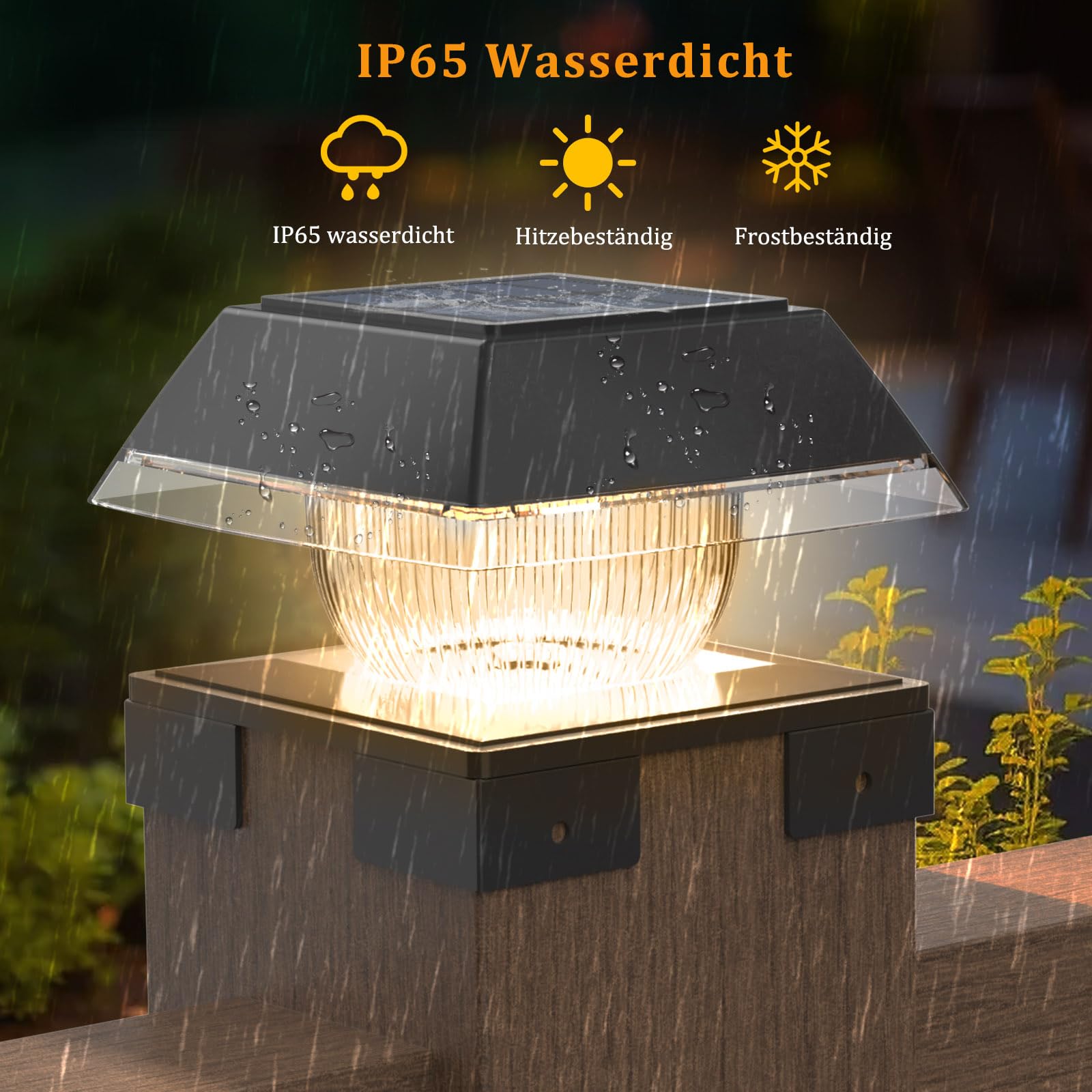 Led Solar Pfostenkappe Warmweiß/Kaltweiß for 9x9 10x10 11x11 12x12 13x13 14x14, Solarlampe Außen Solar Zaunpfosten Led Pfosten Lampe IP65 Wasserdicht für Pfosten, Plattform, Zaun Beleuchtung(6 Stück)