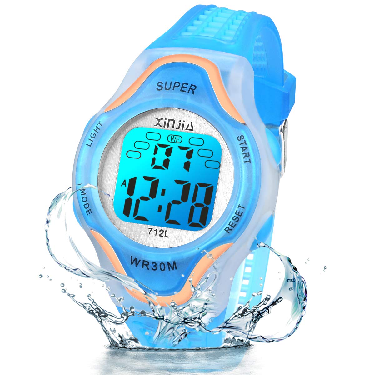 Digital Watches for Kids, 7 Colors LED Light Boys Girls Watch Waterproof Sports Watches Digital Watch for Age 2~14 Children Gift