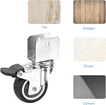 PATIKIL 2" Roulettes pivotantes avec support U 3/4" 4 Remplacement de roue pivotante avec charge totale de frein 165lbs pour la table de meubles de cabinet