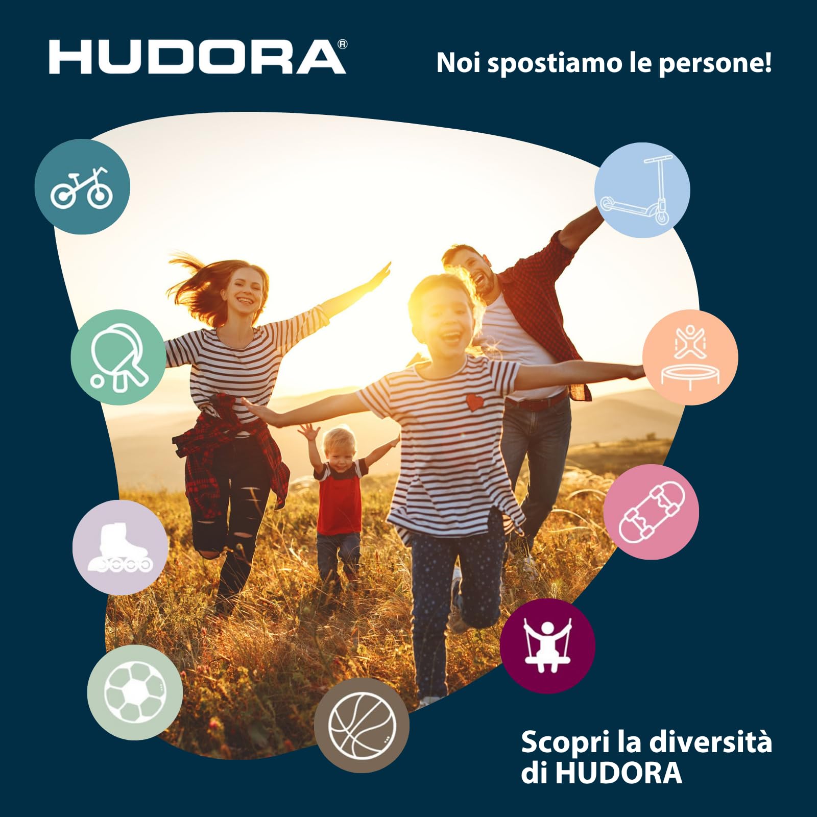 HUDORA Porta da calcio Trainer con parete per goal - porta robusta da esterno per bambini e adulti - con due fori bersaglio rinforzati - Porta impermeabile per training e divertimento - goal