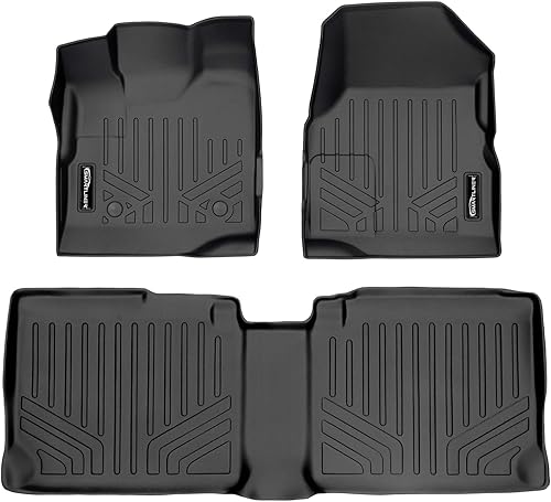 MAXLINER Juego de alfombrillas de suelo de ajuste personalizado de 2 filas, color negro, compatible con Chevy EquinoxGMC Terrain 2011-2017 con