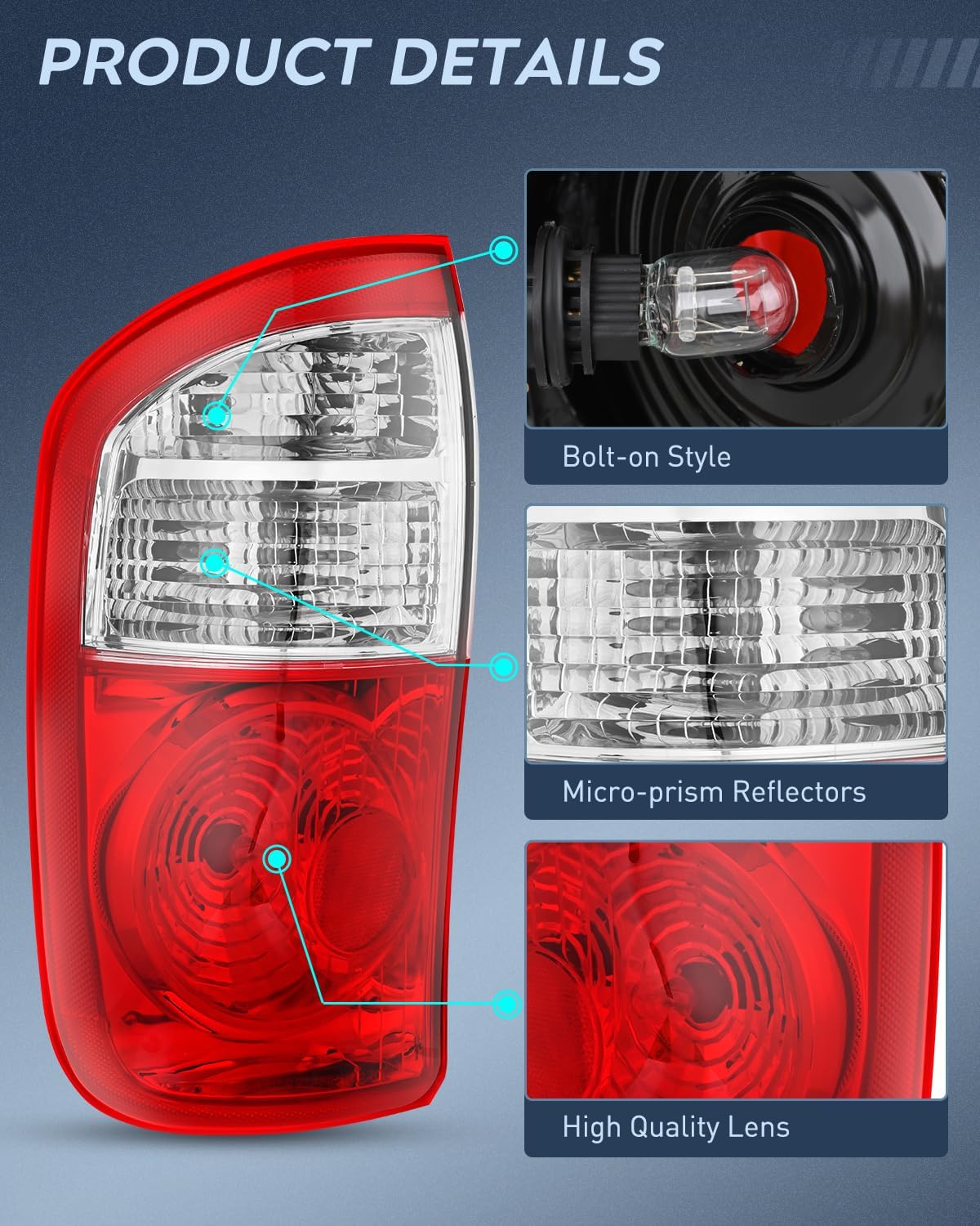 Nilight Taillight Assembly Compatible with 2004 2005 2006 Toyota Tundra 4 Door Double Cab and Crew Cab Tail Light OE Style Rear Lamp Replacement Driver Side