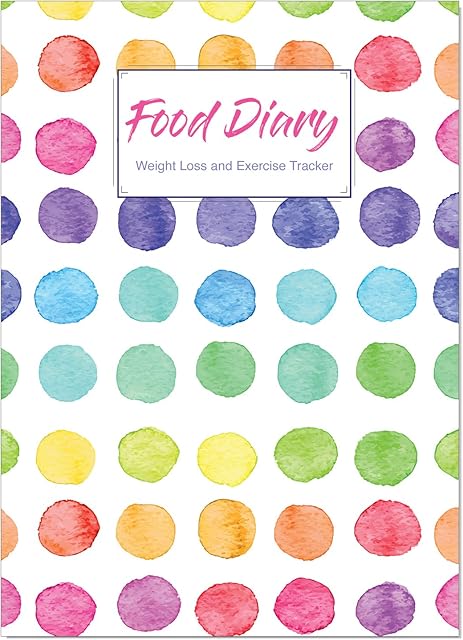 Food Diary, Slimming Diary, Weight Loss and Exercise Journal, Diet Diary Compatible with Diet Plans including Slimming World, Weight Watchers & Calorie Tracking, Spots Coloured