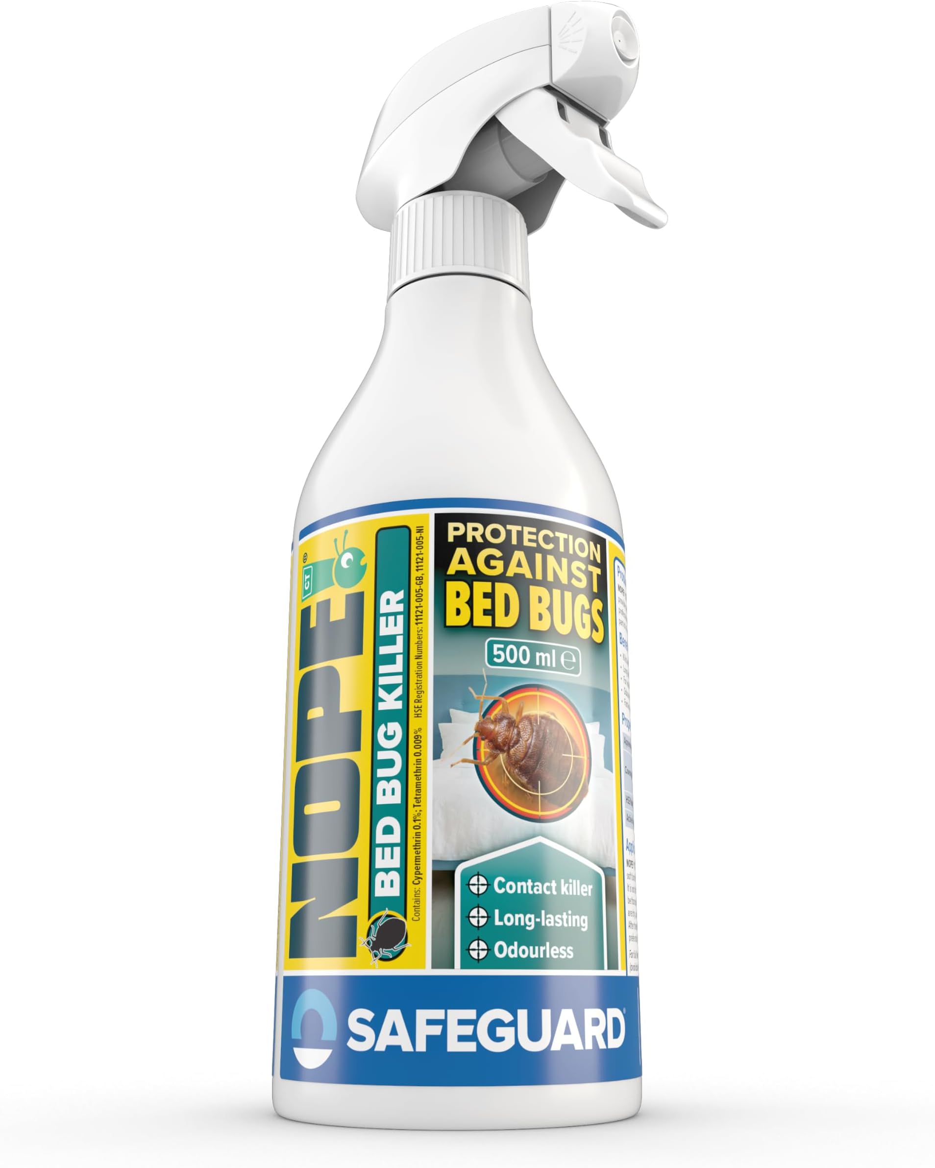 NOPE! CP Bed Bug Killer Spray Treatment (500ml) - Odourless & Non-Staining, Extended Residual Kill up to 3 Months for Mattress, Bed Frames, Carpets, Furniture