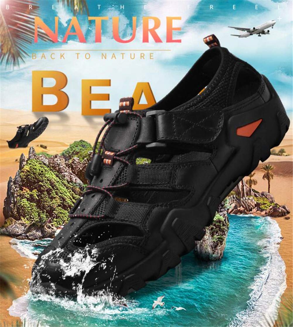 Sandalias de Senderismo para Hombre Sandalias para Caminar con Punta Cerrada Gancho y Bucle Malla y PU Correa de talón Ajustable Superior para Deportes y al Aire Libre,C,46