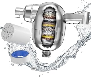 Handheld Shower Filter for Hard Water- 25-Stage Advanced Filtration – Removes 99% Chlorine & Heavy Metals, Soothes Sensitive Skin & Reduces Hair Frizz, Ideal for Bathroom, Apartme…