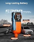 ETENWOLF S1 Gonfleur de pneus Portable Air Compresseur, 160PSI Air Pompe pour pneus de voiture, vélo, moto, boules, pompe à pneus à inflation rapide, pompe sans fil avec LED lampe & Mesure de pression numérique