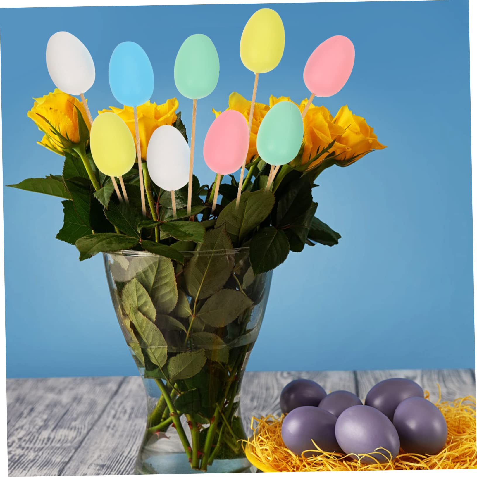 9 plettri per uova di Pasqua colorati per la composizione floreale delle uova di ramoscello artificiali ramo di albero di Pasqua per bambini fai da te forniture artigianali