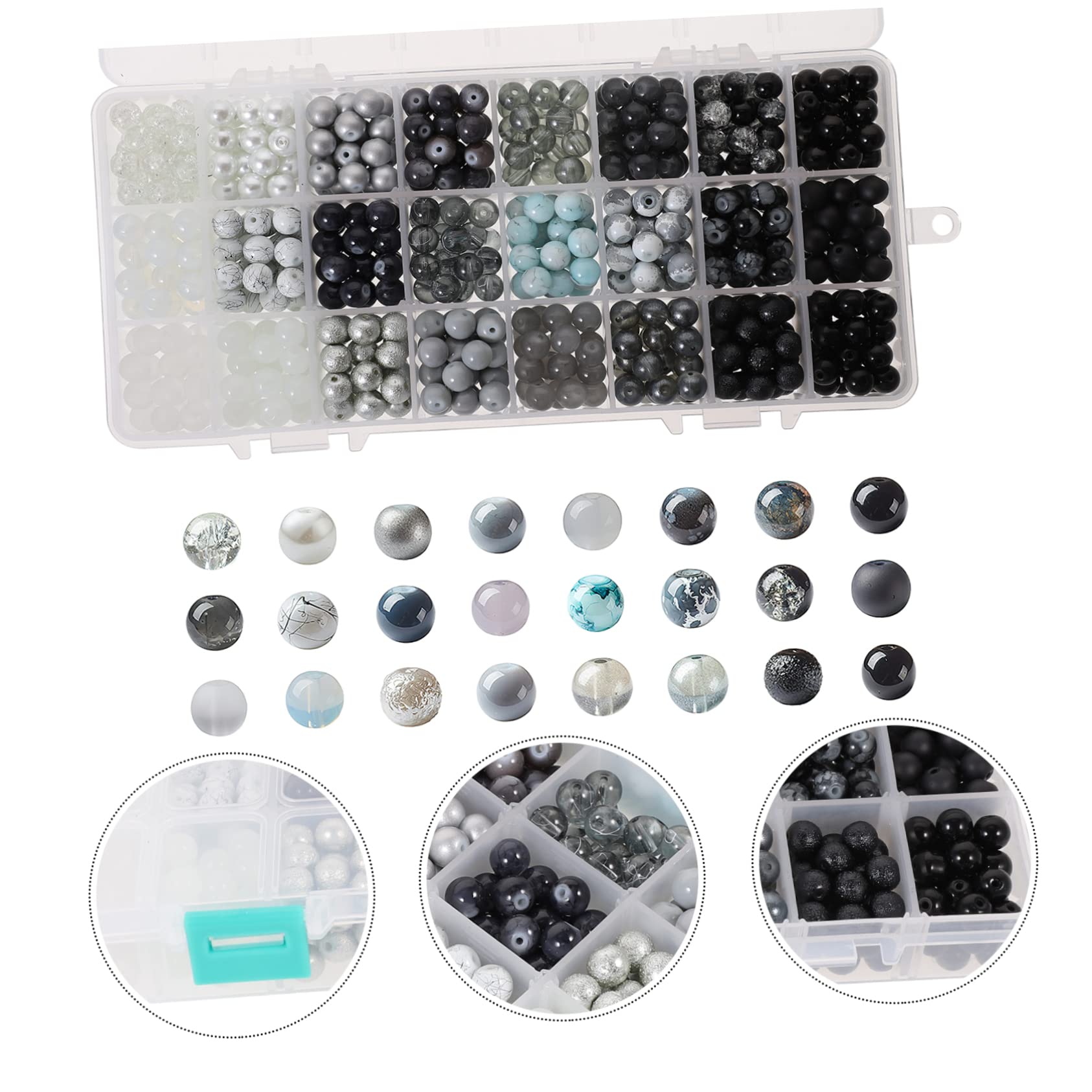 Angoily Winzige Glasperlen Runde Lose Perlen aus Glas 1 Kasten Bastelmaterial für Armband und Kettenherstellung für Selbstgemacht Schmuck