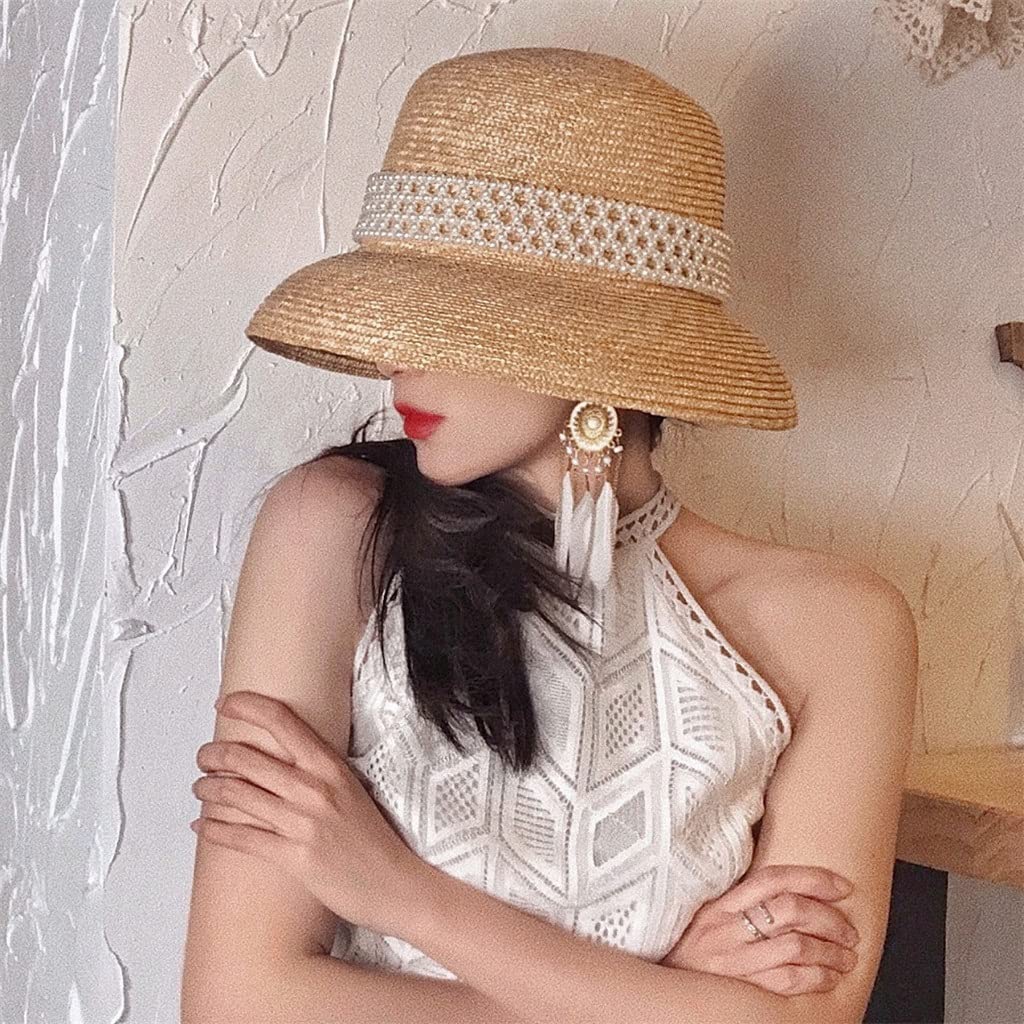 Dame Mädchen Panama Strand Floppy Weibliche Reise Hüte Handgemachte Sommer Hüte Für FrauenStroh Sonnenhut Eimer Kappe