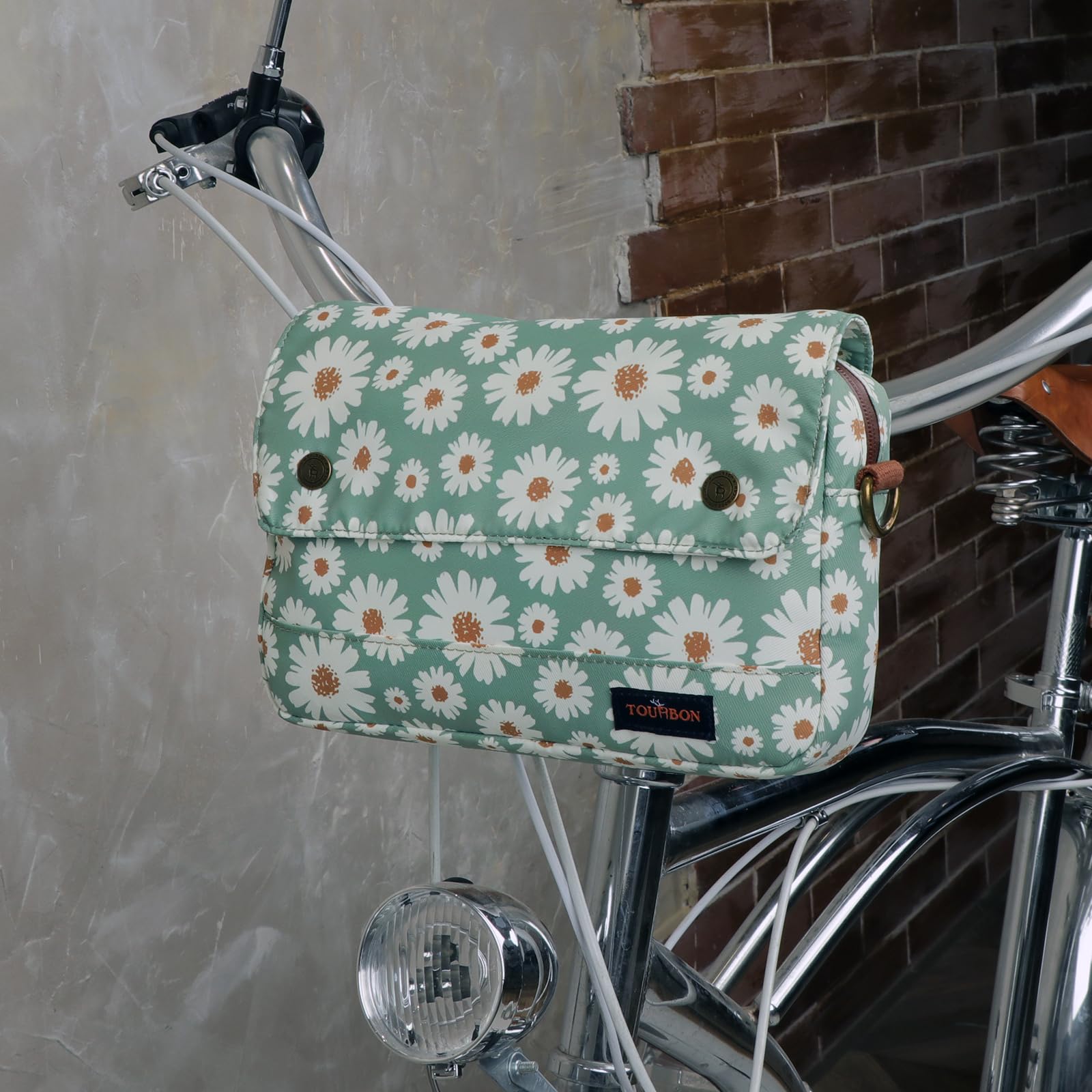 Tourbon Sacoche de vélo en Toile imperméable Motif Fleurs