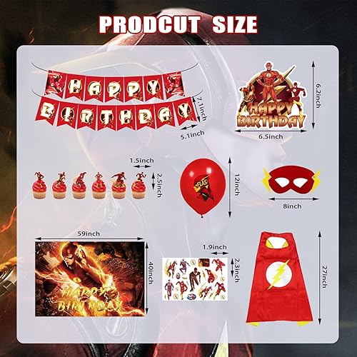 Miniatura 3 de 103 piezas de decoraciones de cumpleaños incluyen pancarta telón de fondo globos decoración de pasteles adornos de cupcakes máscara capa y