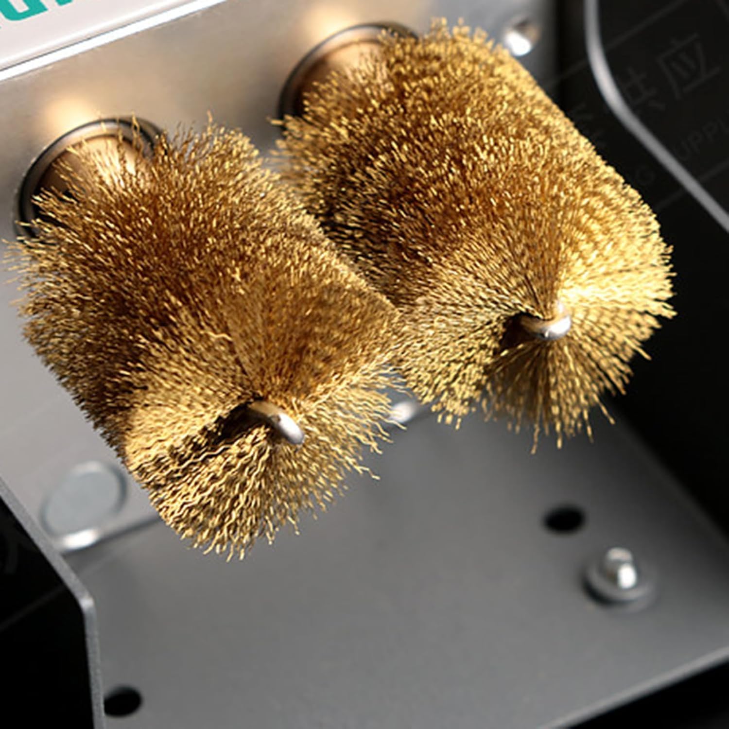 Punte per saldatore motorizzato Pulitore per rame, pulitore automatico per punte di saldatori da 5 W, temperatura 300 ℃, con spazzola in rame da 110 mm, pulizia automatica rotante, per saldatura e rip