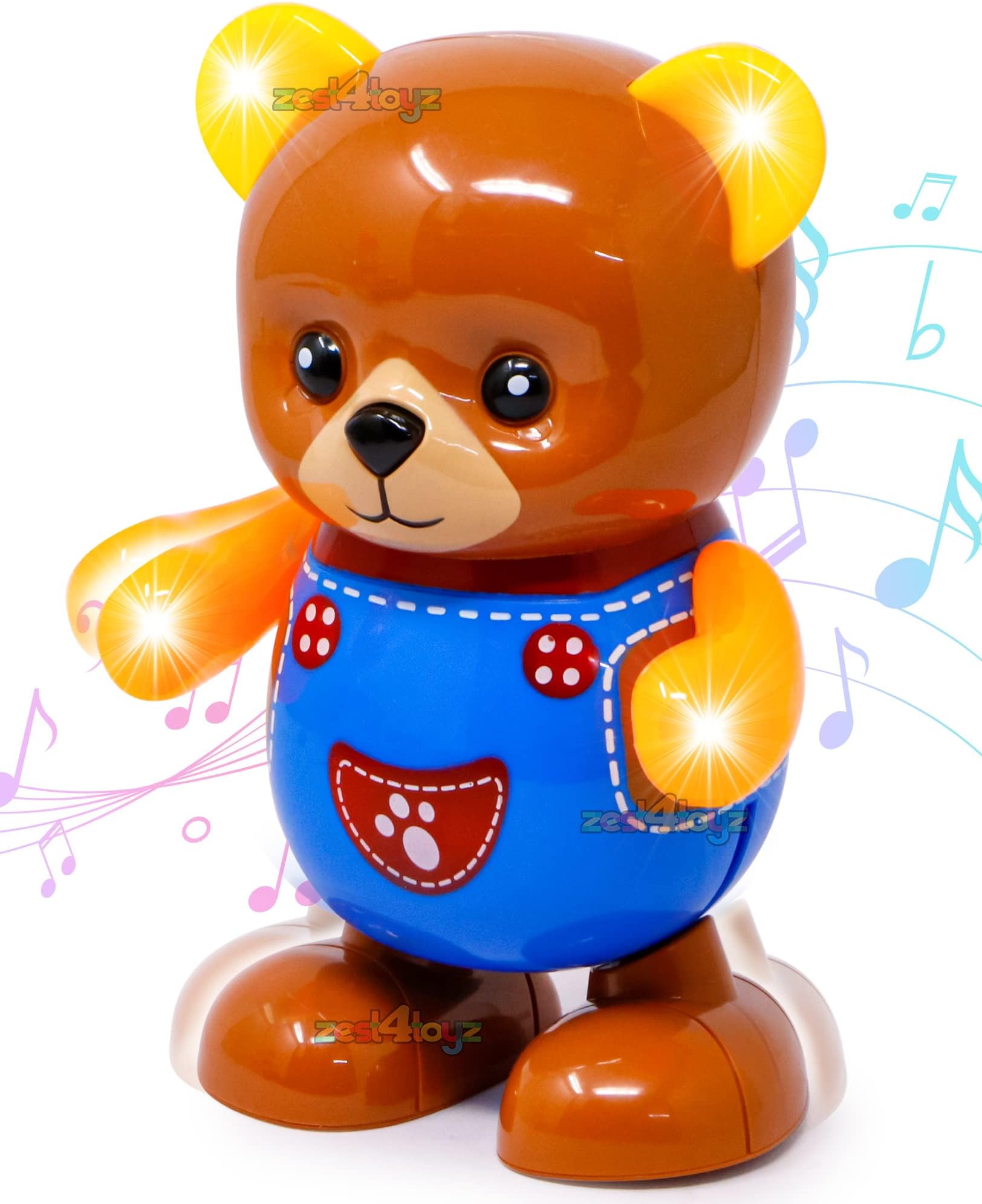 Zest 4 Toyz Musical Intelligent Dancing Bear Sound Toy for Babies, Educational Toddler Toy with Action Light and Music Plastic (Multicolor)
