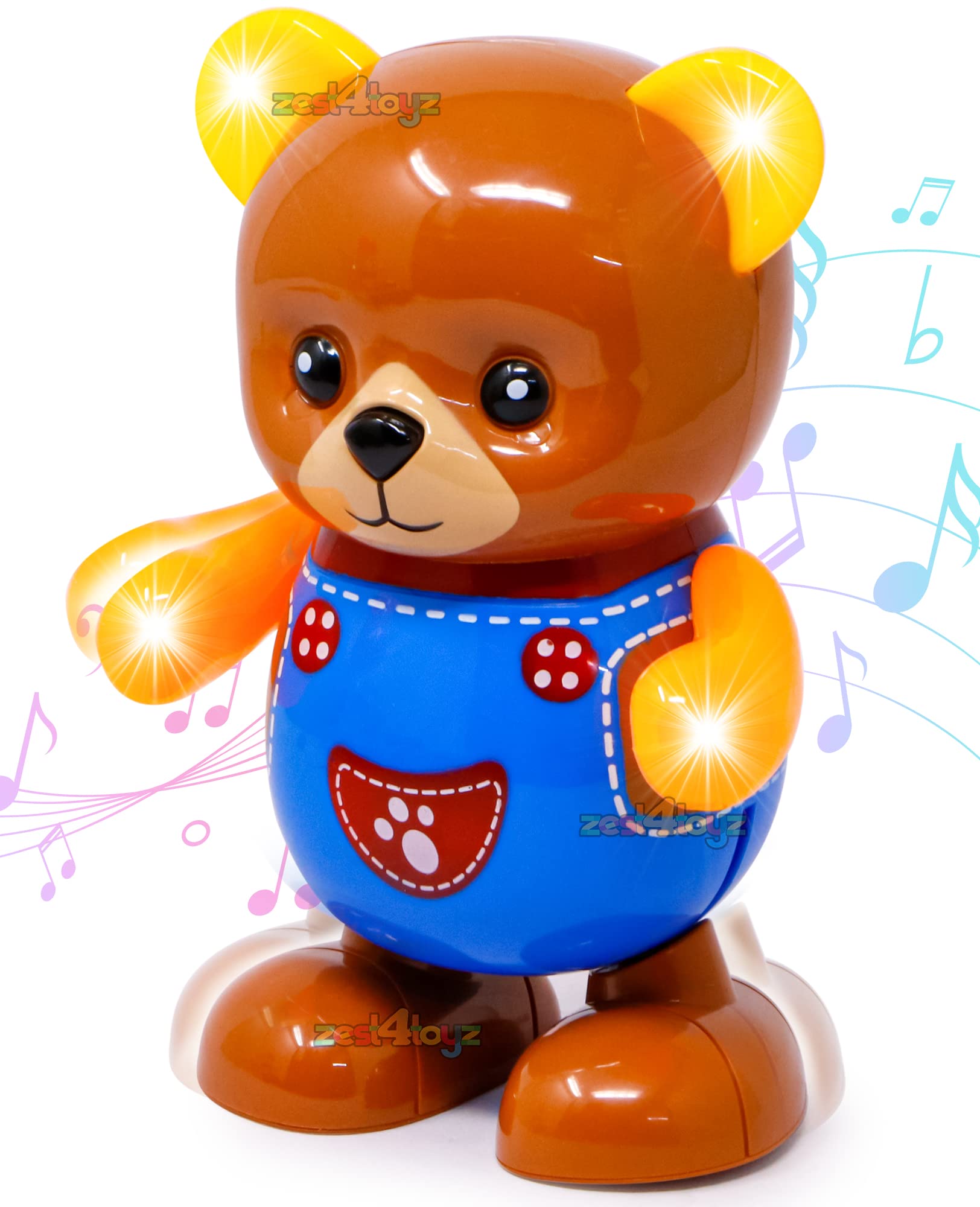 Zest 4 Toyz Musical Intelligent Dancing Bear Sound Toy for Babies, Educational Toddler Toy with Action Light and Music Plastic (Multicolor)