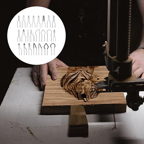 Miniatura 5 de SAVITA 23 puntas de leña, puntas de alambre de pirografía de repuesto para máquina de pirografía, puntas de pluma de combustión de madera para