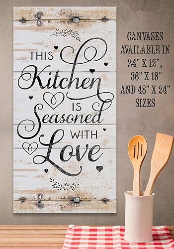Miniatura 7 de This Kitchen is Seasoned With Love Print - Classic Farmhouse Kitchen Decor, Family and Love Wall Sign, Great Kitchen Quote Sign, Rustic Metal Sign