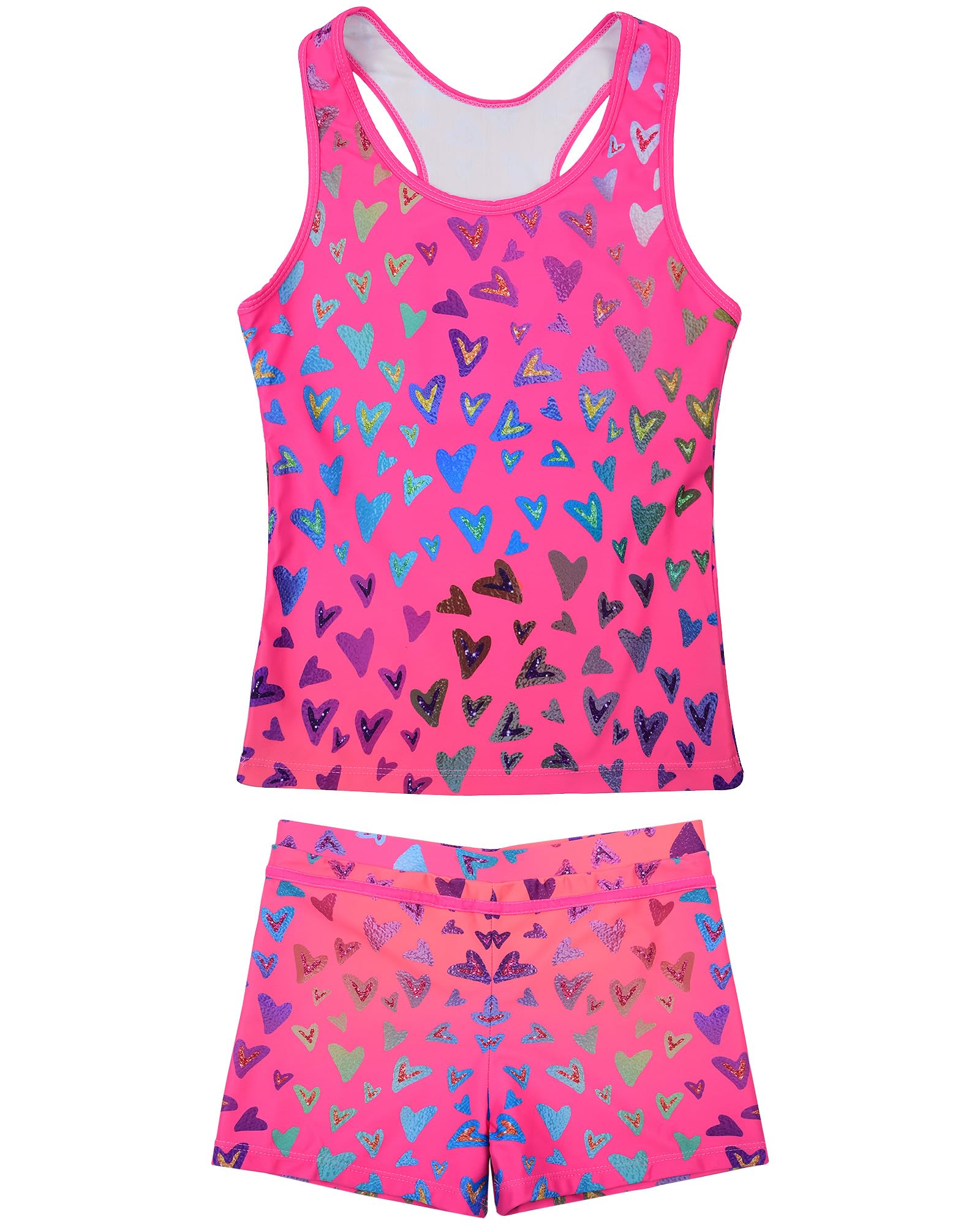 JerrisApparel Little Girls' Summer Two Piece Boyshort Tankini Kids Swimsuit