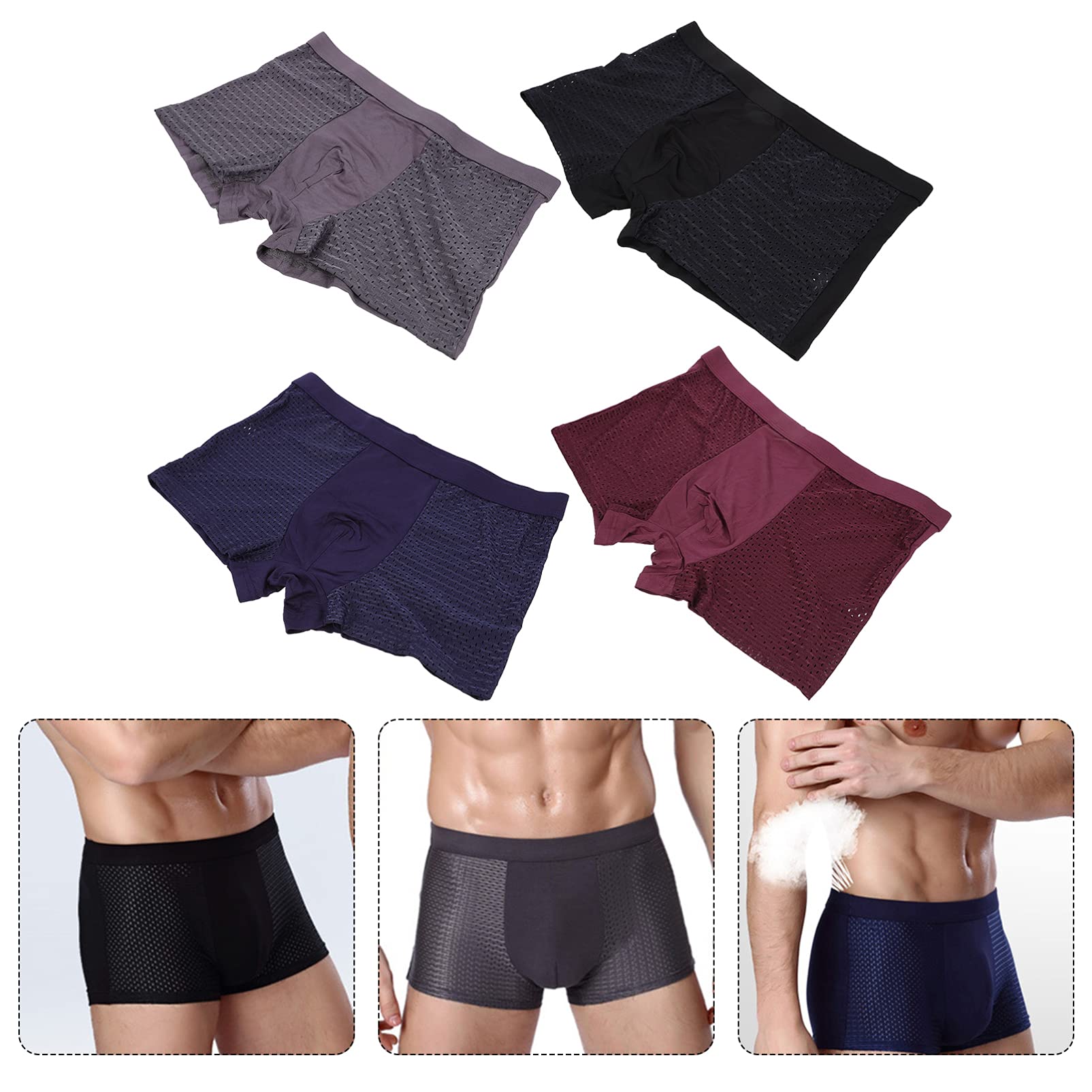 SOIMISS 8pezzi Uomini Modal Morbido Comodi e Resistenti Intimo Elegante e Pratico