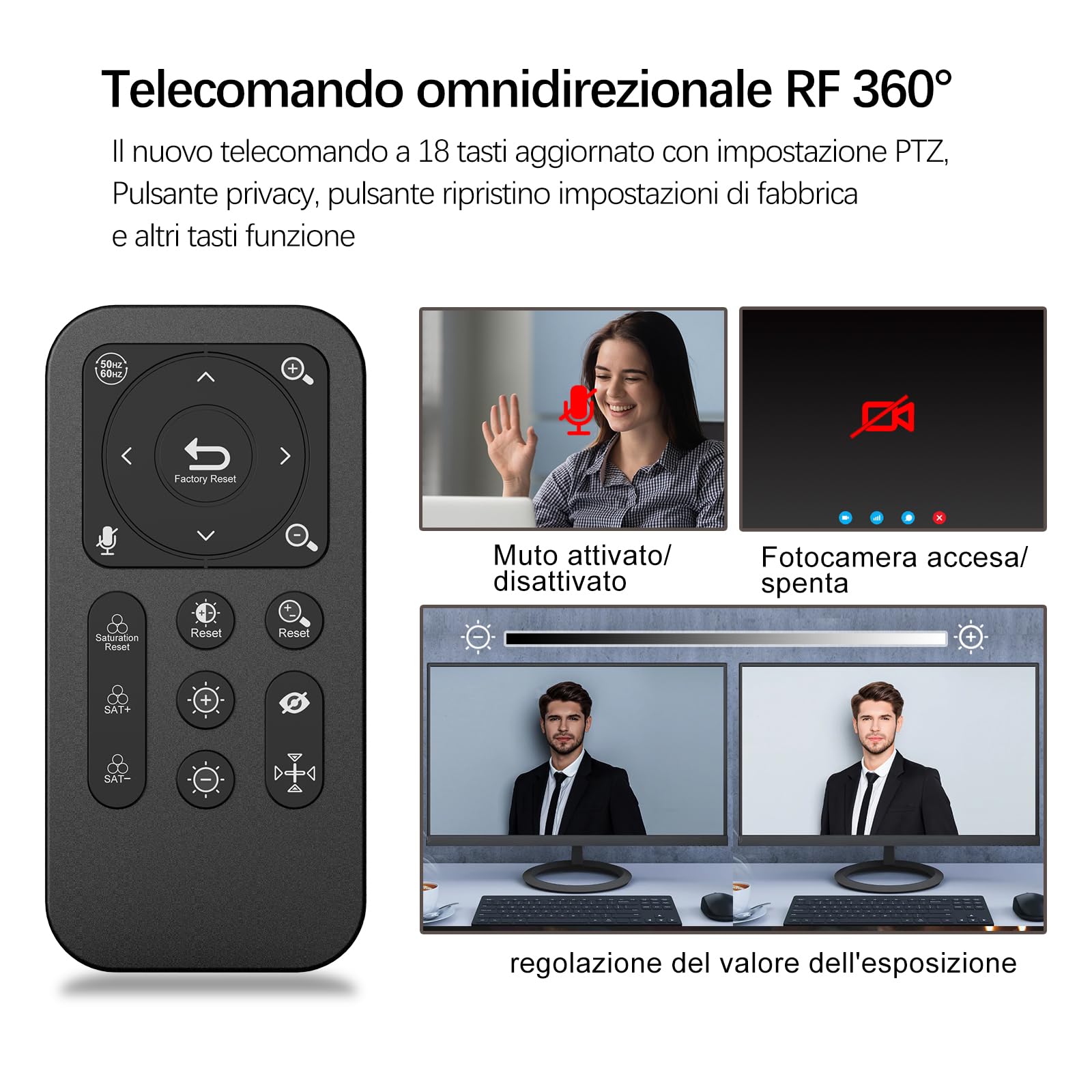 Webcam Angetube Full HD 1080P Con Autofocus, Doppio Microfono Con Cancellazione Del Rumore E Copertura Privacy Integrata – Grandangolare Regolabile A 360°, Plug And Play Per PC, Laptop, Linux E Mac, Ideale Per Streaming, Videoconferenze E Gaming