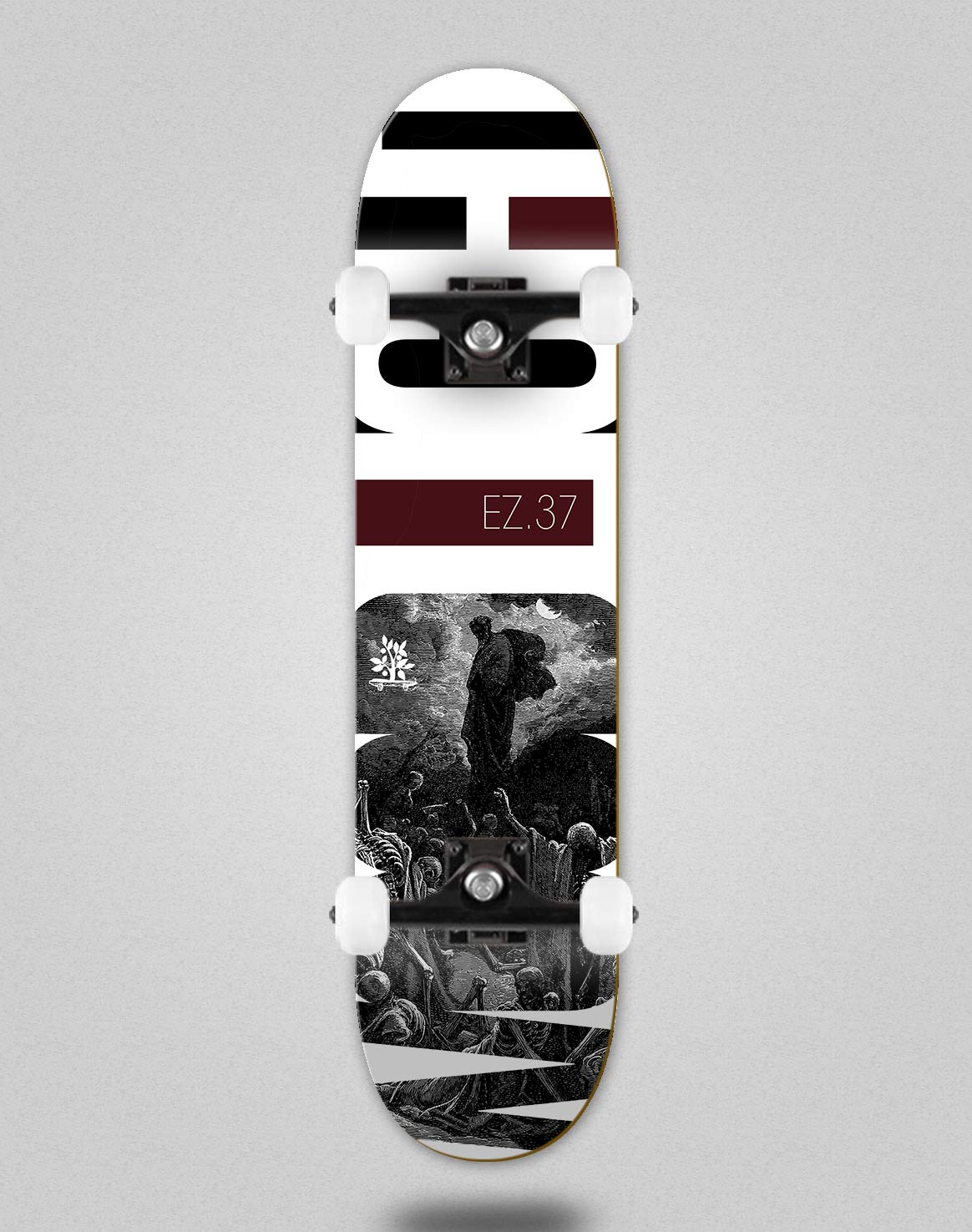 Wood light Monopatín Skate Skateboard Complete Testament Tablas