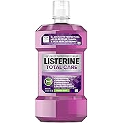 Listerine Total Care Anticavity Fluoride Mouthwash, 6 Benefits in 1 Oral Rinse Helps Kill 99% of Bad Breath Germs, Prevents Cavities, Strengthens Teeth, ADA-Accepted, Fresh Mint, 1 L