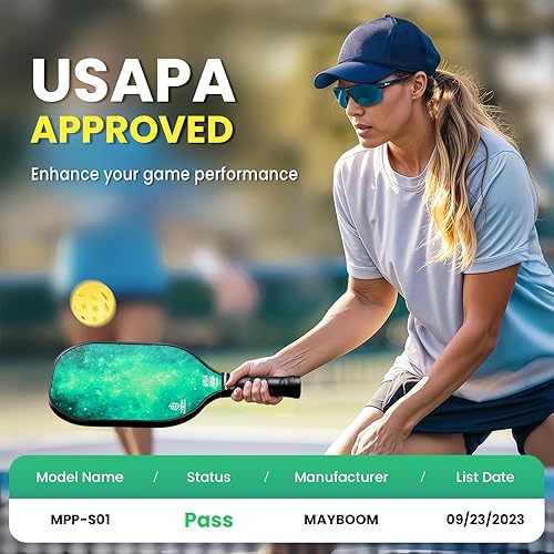 Miniatura 2 de Mayboom Juego de 2 o 4 palas de pickleball aprobadas por USAPA con 4 bolas de pickleball y bolsa de pickleball, raquetas de fibra de vidrio, paquete