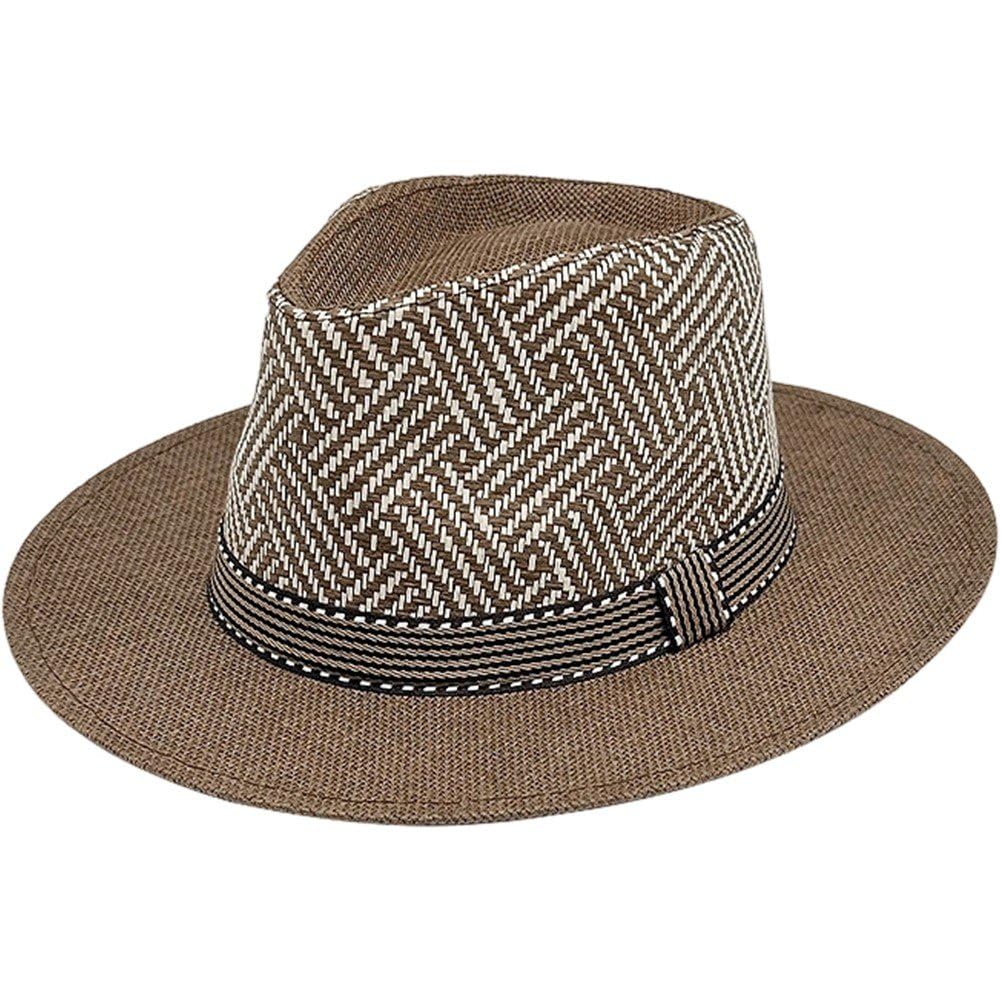 Cappelli di Paglia Panama per Uomo E, Pieghevoli, a Tesa Larga, Ideali per, per Protezione Solare Estiva dai Raggi UV.