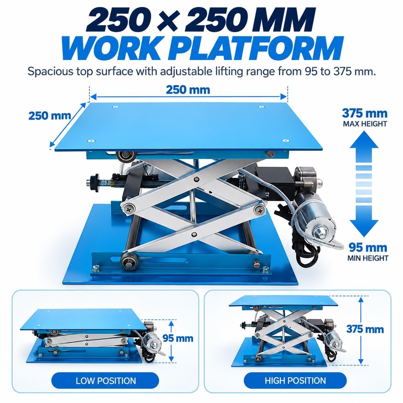 Piattaforma Di Sollevamento Elettrica, Sollevatore In 250 X 250 Mm