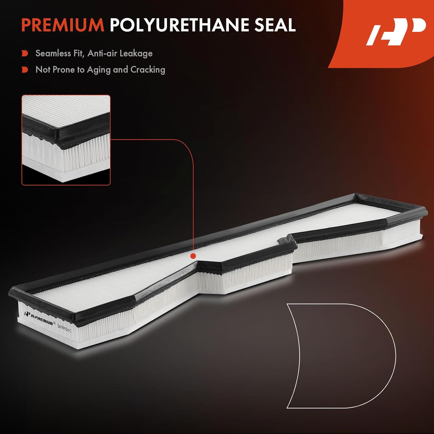 A-Premium Engine Air Filter Compatible with Audi RS6 Avant 2021-2024 4.0L, RS7 Sportback 2021-2024 4.0L & Alfa Romeo Tonale 2024 1.3L, Replace# 4K0133843G, PA99924