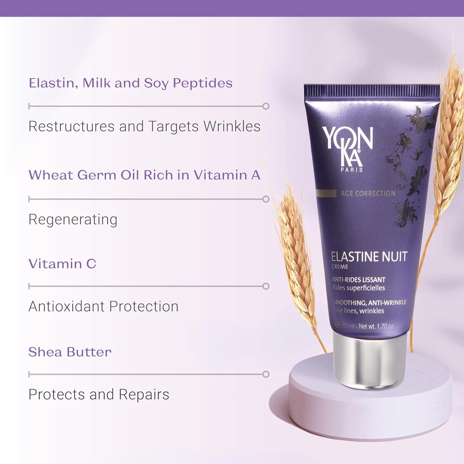 Yon-Ka Elastine Nuit Anti-Wrinkle Night Cream | Anti Aging Facial Moisturizer and Eye Cream | Soften Fine Lines and Wrinkles with Vitamin C and Elastin Peptides | Paraben-Free | 1.70 oz - Image 4