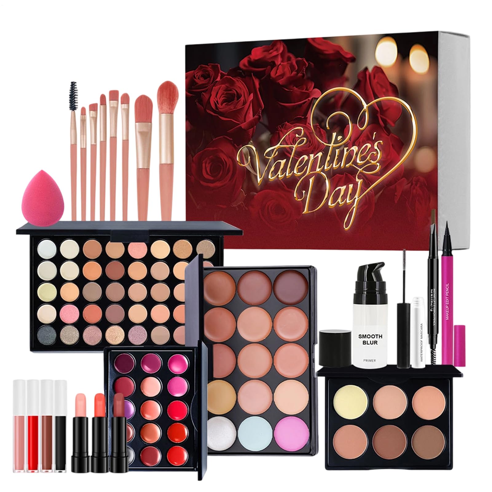 Kit Trucco, Con Formula Lunga Durata, Multicolore, Kit Per Fondotinta Ombretto, Confezione Regalo Trucco, Design Compatto Portatile, Per Madre Sorella Moglie