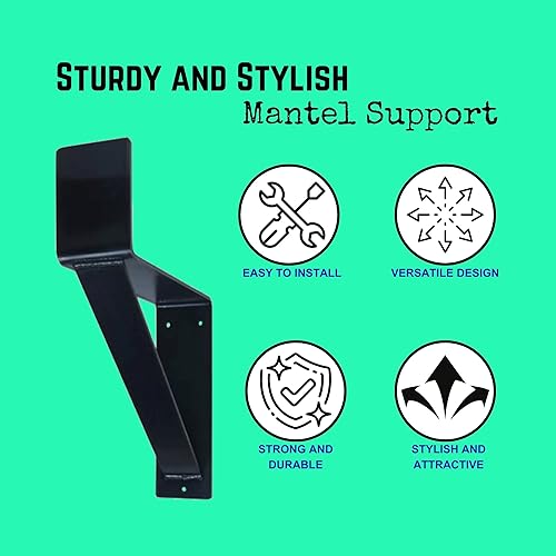 Miniatura 7 de Premium Mantel Bracket Corbel 2 Pack, Heavy Duty Fireplace Shelf Bracket, Sturdy Supports and Easy Installation, Hand Made in USA (2, 6" x 6")