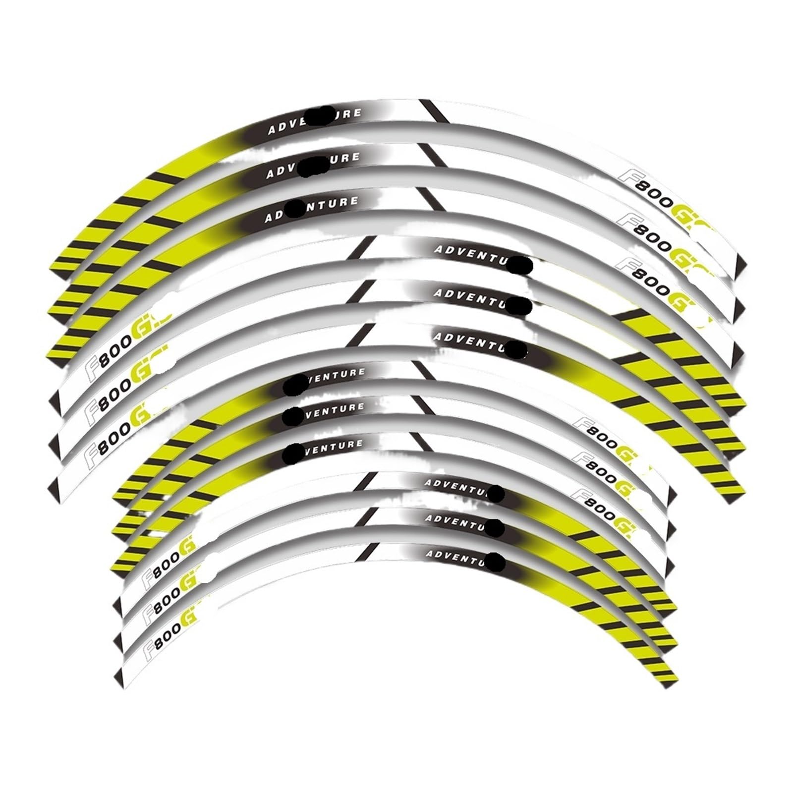 Xhyffss B Yellow White Reflective Sticker For B&Mw F800gs F 800Gs 800 For Gs Motorcycle Wheel Decals Waterproof Reflective Stickers Rim Stripes