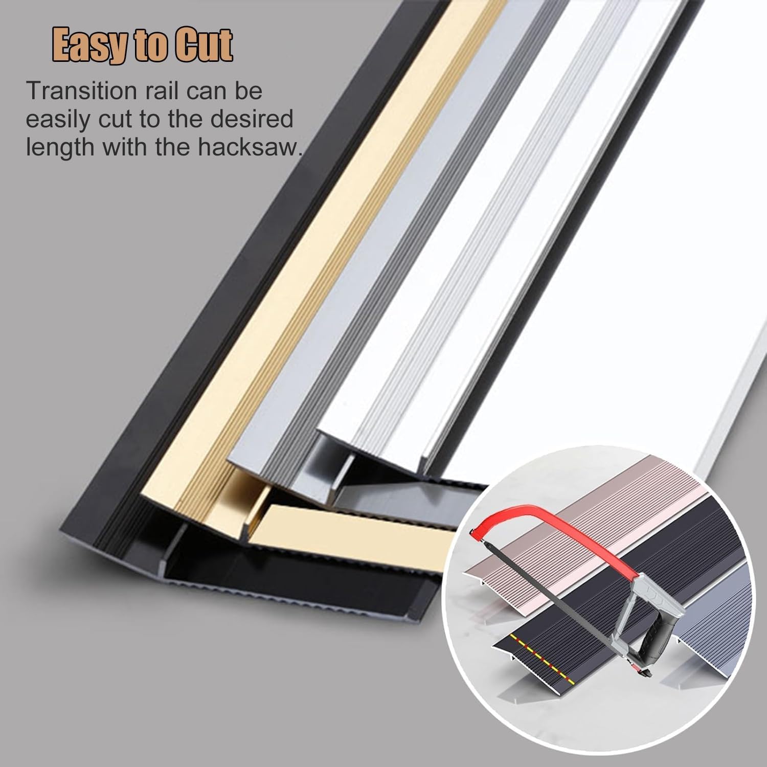 Metal Heavy Duty Transition Strip for Uneven Floors 4 Inch Wide Temporary Ramp Threshold Reducer for Wood to Tile/ Laminate Flooring/ Concrete Slabs, Floor Edge Trim ( Color : Silver , Size : 90cm/35.
