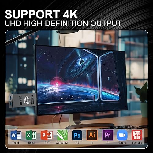Miniatura 6 de AIOEXPC Mini PC Stick Intel Celeron N4020 2.8GHz Windows 11 Pro 8GB DDR4 256GB SSD Mini Computadora Stick Soporte 4K HDMI, 2.4G5.0G WiFi, Gigabit