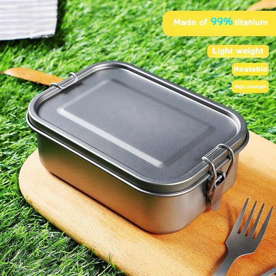 Titanium Lunch Box, 27oz Insulated Food Container with Leakproof Lid, Bento Box for Mens Women, Leak-Resistant for Office Travel outdoors, Gray