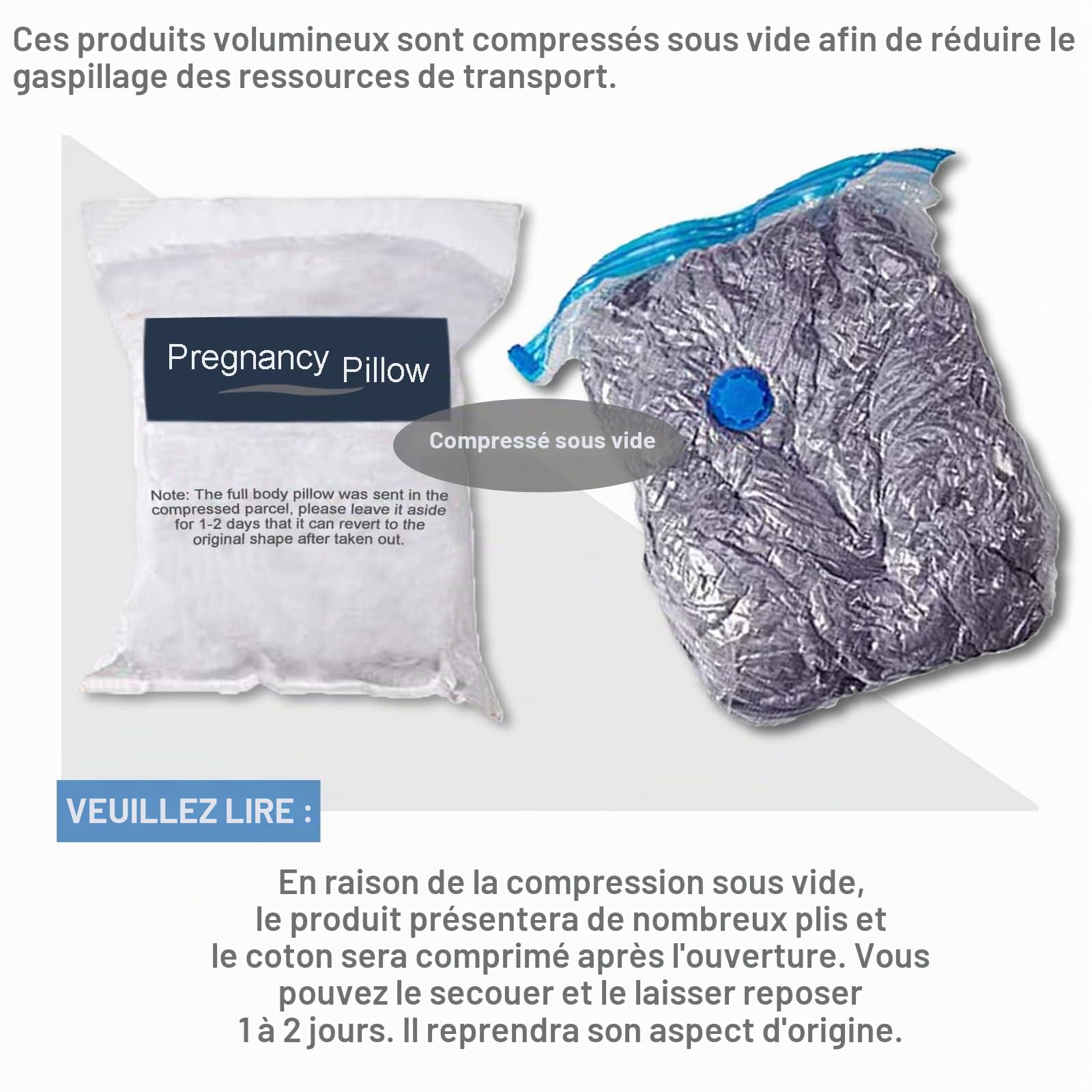 CALIYO Coussin de grossesse en forme de J - Coussin d'allaitement XXL - Coussin de positionnement latéral avec housse - Coussin de grossesse et coussin confortable pour adulte - Rembourrage en coton