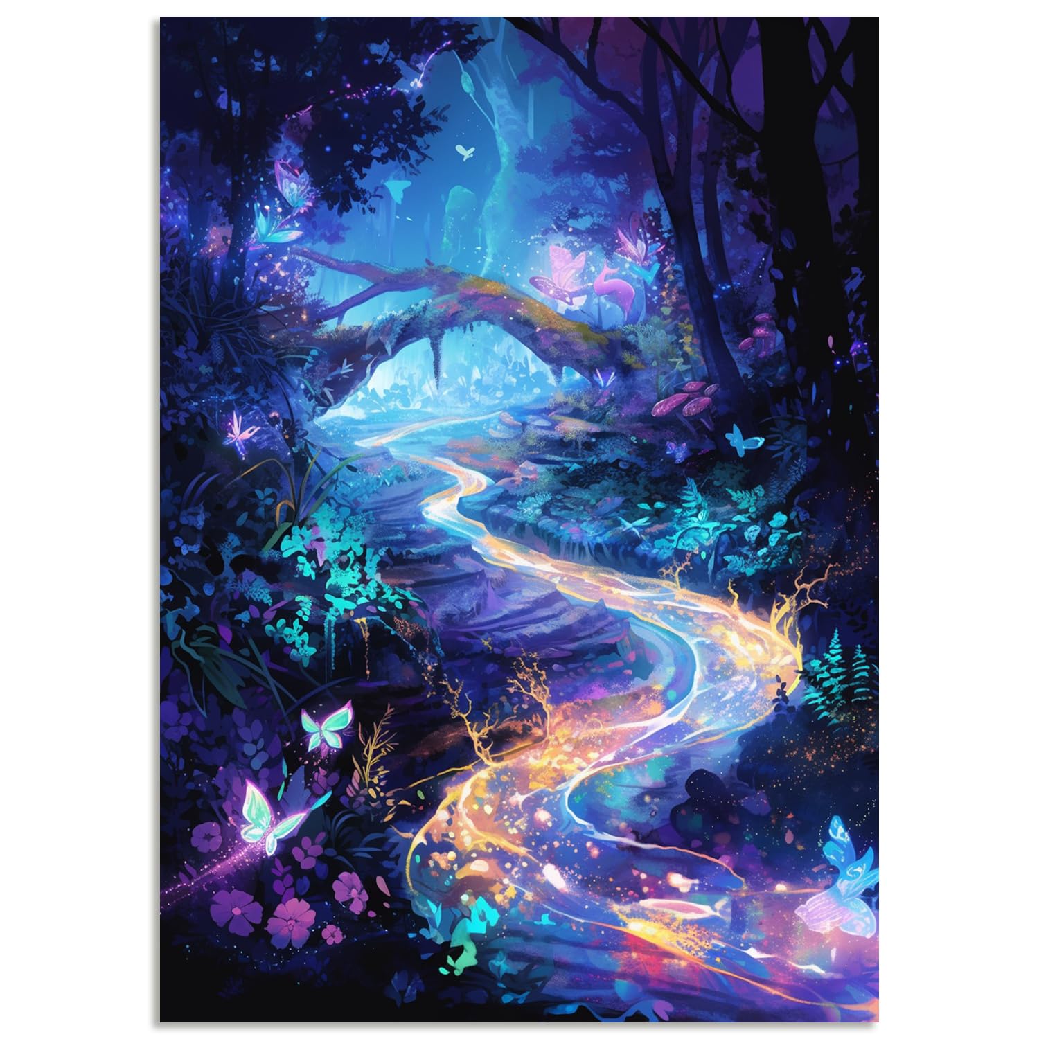 Fokenzary Paint by Numbers Kit River Landscape DIY Canvas Unframed 40*50cm โ image 1