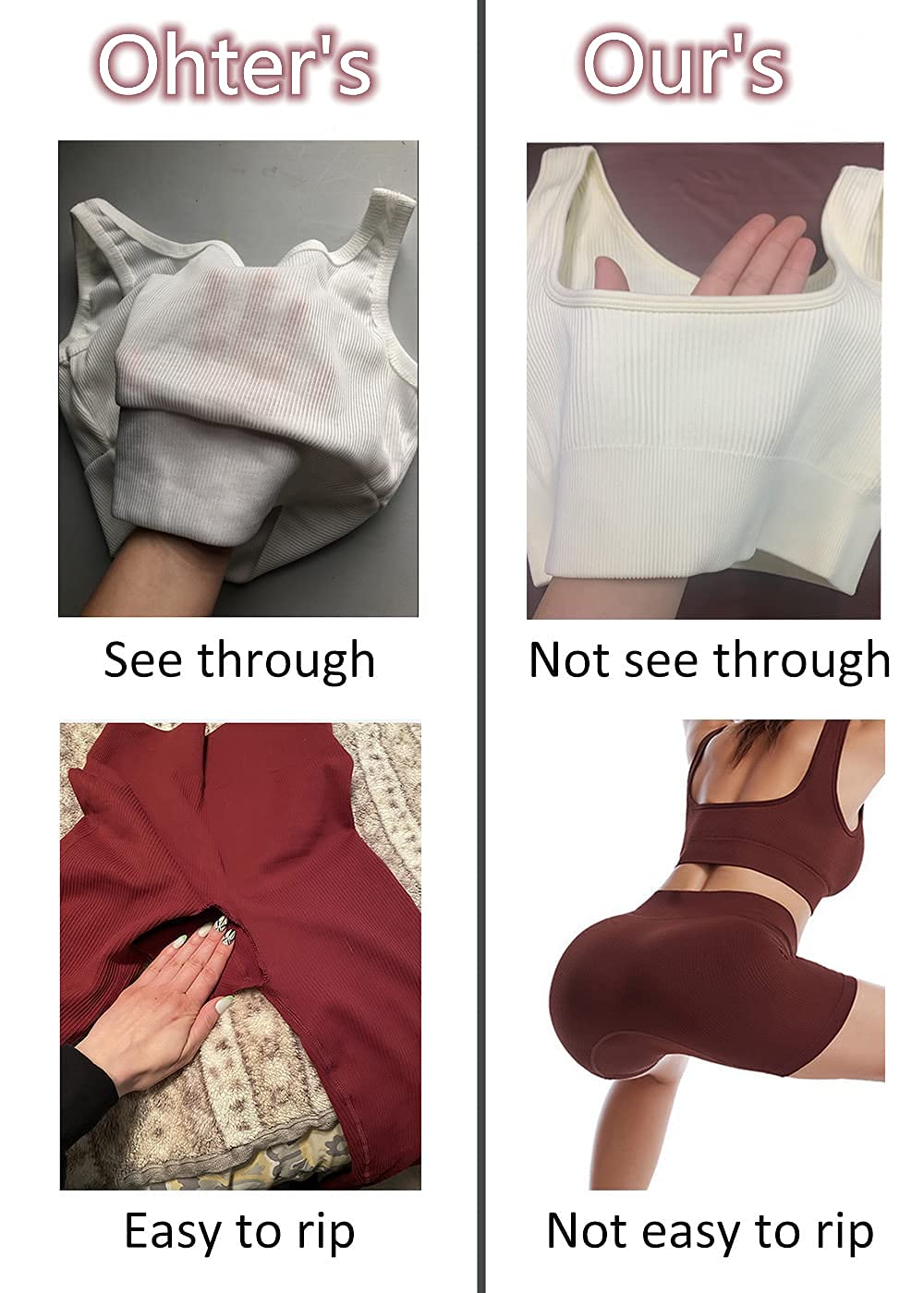 niyokki Workout Sets for Women Seamless Crop Tops Leggings Matching 2 Pieces Outfits Two Piece Yoga Workout Outfits