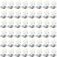 Amico 48-Pack 6 Inch 5CCT Selectable LED Recessed Lights, Ultra-Thin Dimmable Canless Wafer Downlights, 1050LM 12W Eqv 110W, IC Rated ETL Listed