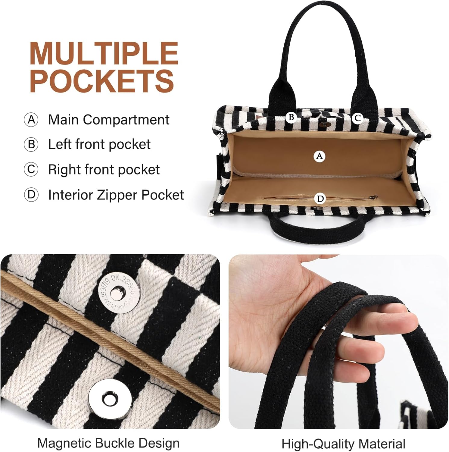 LHMTQVK Canvas Tote Bag for Women, Large Work Purses Bible Tote - Image 5