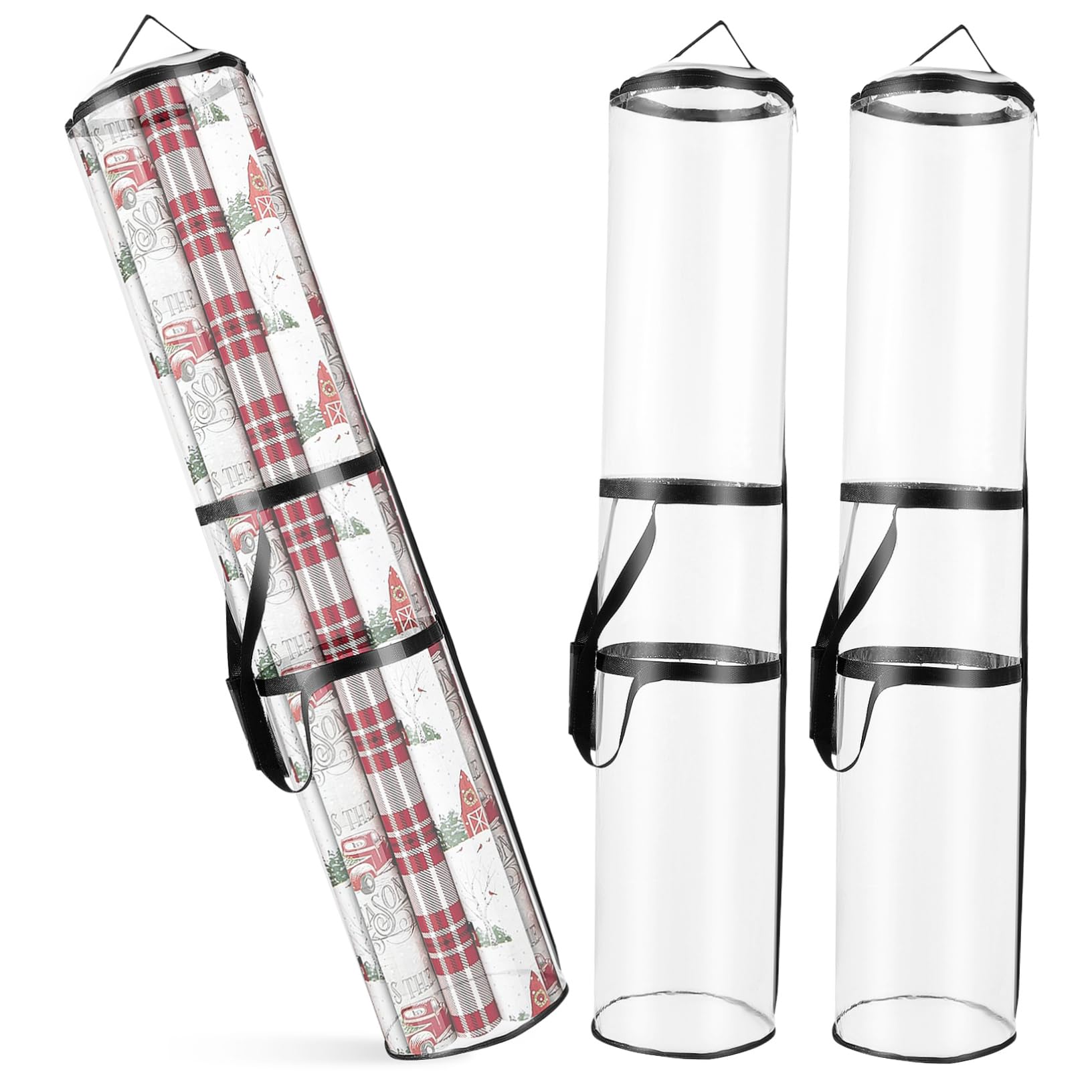 COLLBATH 2stücke Teiliges Pvc Geschenkpapier-aufbewahrungstaschen Hohe Kapazität Papierrollen Organizer Für Zuhause Büro Und Geschäft